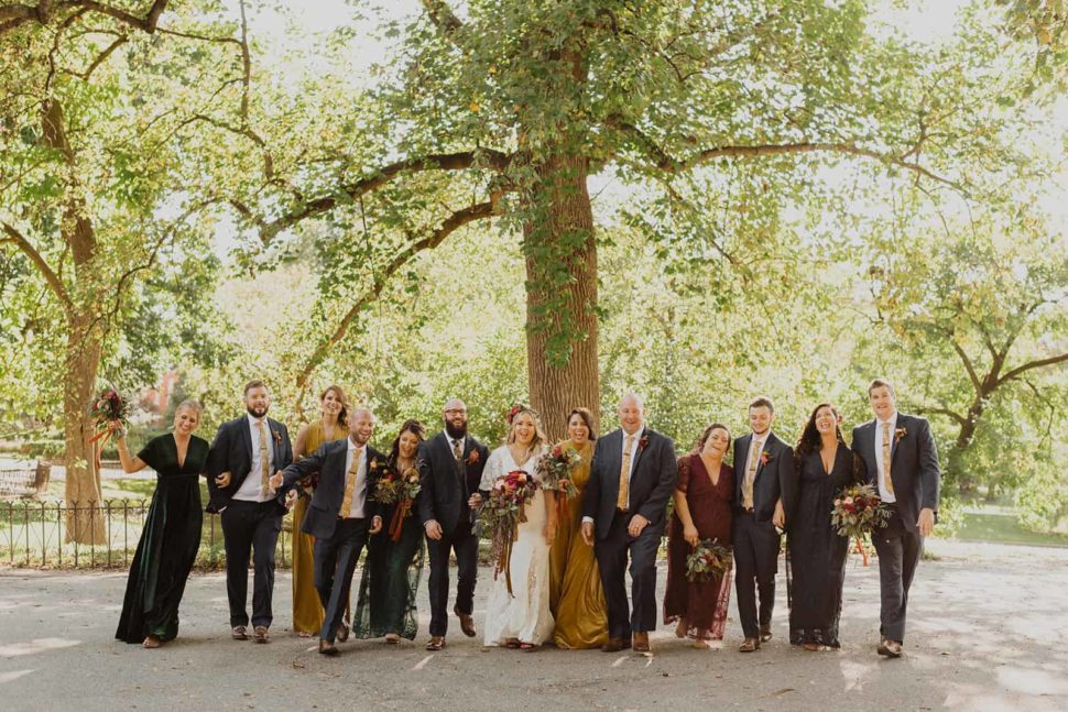 Outdoor bridal party