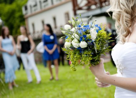 Blue and White Wedding Bouquet