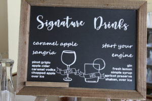 His and hers wedding signature cocktails sign