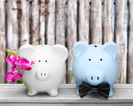 His and hers wedding piggy banks