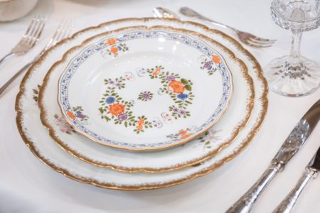 Vintage tableware and cutlery porcelain