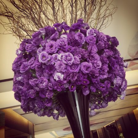 Purple flower at hotel lobby