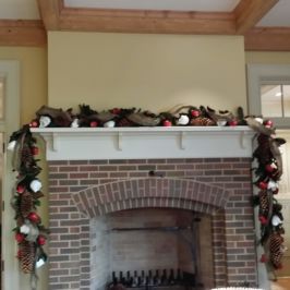 Mantle with holiday decor