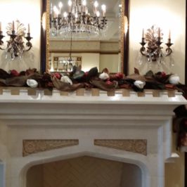 Mantle with holiday decor
