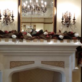 Mantle with holiday decor