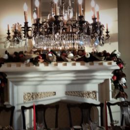 Mantle with holiday decor
