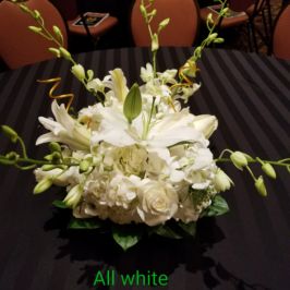 All white floral centerpiece