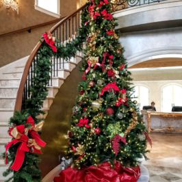 Indoor Christmas tree and banister garlands