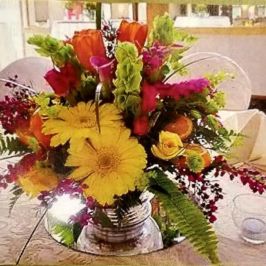 Bright floral centerpiece