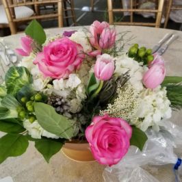 Hot pink and white flower arrangement