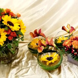 Fall-themed centerpieces