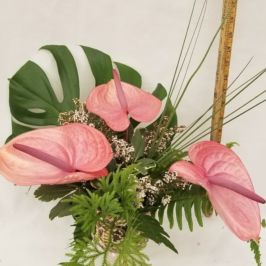 Tropical arrangement with greenery