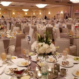Reception with white floral decor