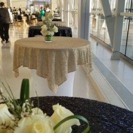 Reception centerpieces with white flowers