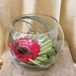 Tropical arrangement with fruit