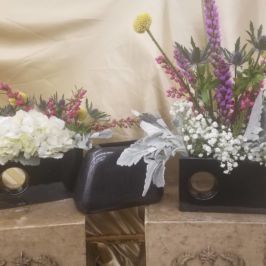 Centerpieces of various wildflowers