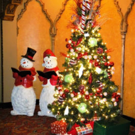 Christmas tree and other holiday decor