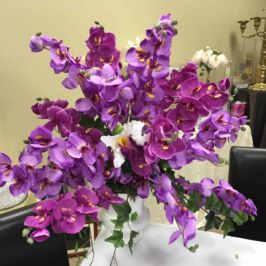 Purple orchid arrangement